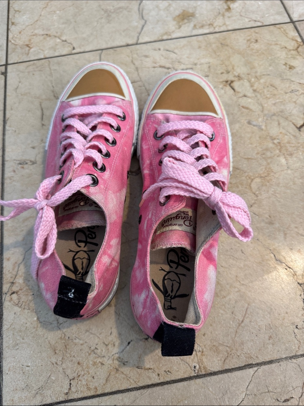 Original Penguin Pink Tie-Dye Canvas Low-Top Sneakers